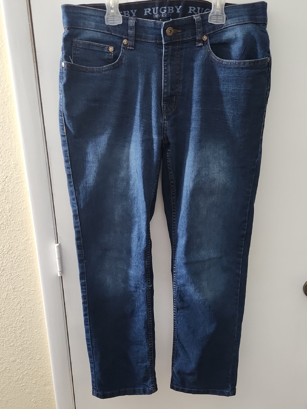Dark Blue Straight-Leg Men's Jeans